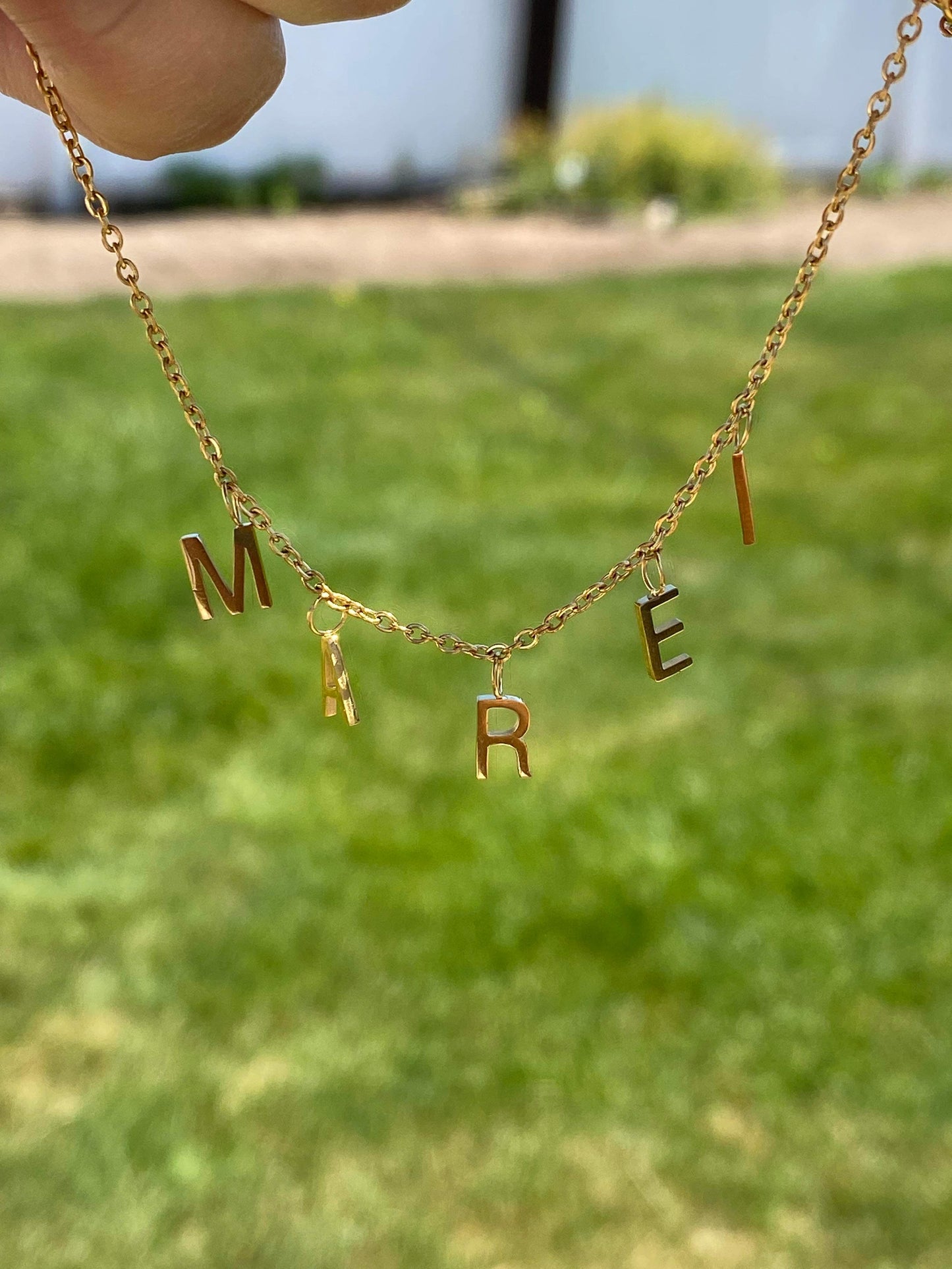 Personalized Dangle Alphabets Name Necklace